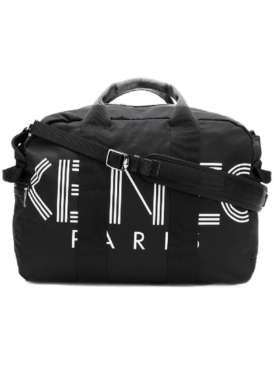 Kenzo Logo Week-end Bag In Black