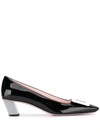 Roger Vivier 45mm Belle Vivier Patent Leather Pumps In Light Blue,white,black