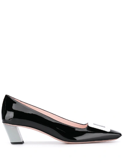 Roger Vivier 45mm Belle Vivier Patent Leather Pumps In Light Blue,white,black