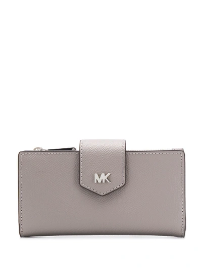 Michael Michael Kors Leather Wallet In Grey