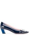 Roger Vivier Patent Leather Belle Vivier Pumps In Blue