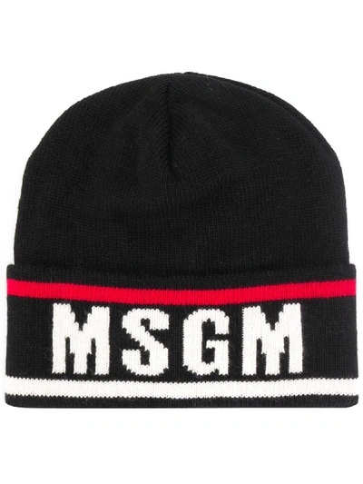 Msgm Logo Print Hat In Black