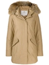 Woolrich Keystone Hooded Down Parka With Genuine Fox Fur Trim In Brown