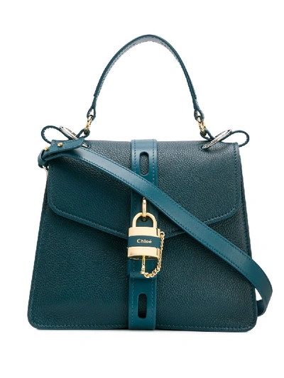 Chloé Aby Leather Shoulder Bag In Blue