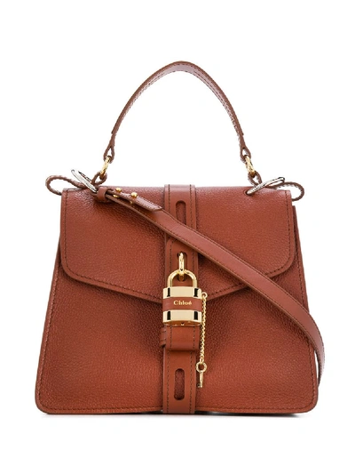 Chloé Aby Leather Shoulder Bag In Brown