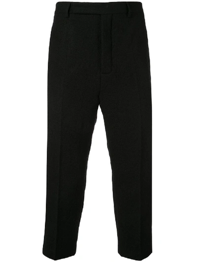 Rick Owens Slim Cotton Trousers In Black