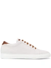 BRUNELLO CUCINELLI LEATHER AND SUEDE CONTRAST LACE-UP SNEAKERS