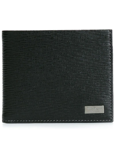 Ferragamo Calf Leather Billfold Wallet In Black