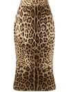 Dolce & Gabbana Leopard-print Silk-blend Charmeuse Pencil Skirt In Animalier