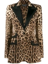 Dolce & Gabbana Satin-trimmed Leopard-print Wool-blend Blazer In Animalier