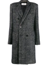 Saint Laurent Herringbone Double-breasted Coat