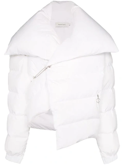 Marques' Almeida Marques'almeida Asymmetric Feather Down Puffer Jacket In Technical White