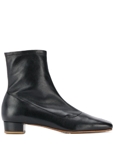 By Far Este 25mm Square Toe Ankle Boots In Black