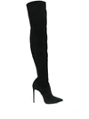 Le Silla Eva 120 High Heels Boots In Black Suede In Black