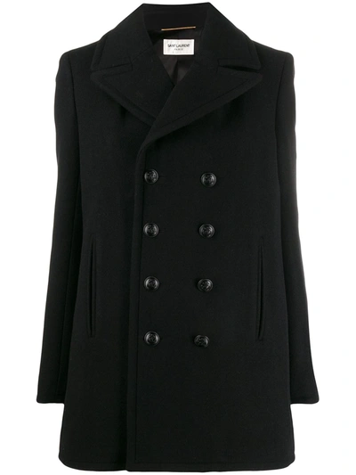 Saint Laurent Double-breasted Oversized Coat - 黑色 In Black