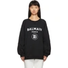 BALMAIN BALMAIN BLACK FLOCKED LOGO SWEATSHIRT