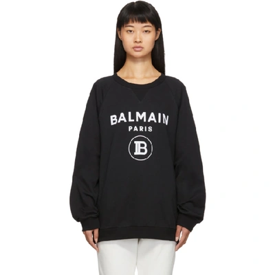 Balmain Logo Printed Sweatshirt - 黑色 In Black