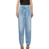 BALMAIN BLUE HIGH-WAISTED TAPERED JEANS