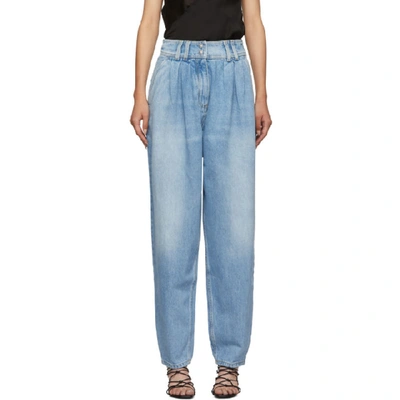 Balmain Blue High-waisted Tapered Jeans In 6fc Blue
