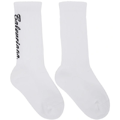 Balenciaga White Tennis Socks In 9060 Wht Bl
