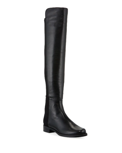 Red Underwear And Stuart Weitzman 5050 Black Over The Knee Boots