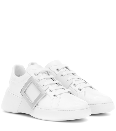 ROGER VIVIER VIV SKATE LEATHER SNEAKERS,P00394391