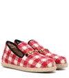GUCCI CHECKED TWEED LOAFERS,P00397849
