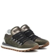 BRUNELLO CUCINELLI MESH, SUEDE AND LEATHER trainers,P00403464
