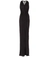 RICK OWENS V-NECK JERSEY DRESS,P00392898