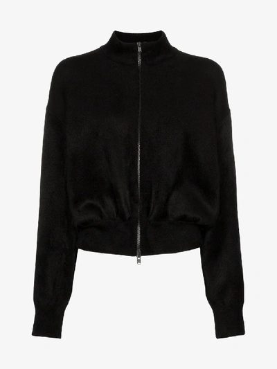 Alaïa Velvet Bomber Jacket In Black