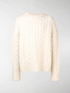 AMI ALEXANDRE MATTIUSSI OVERSIZED CABLE KNIT JUMPER,H19K02500713816753