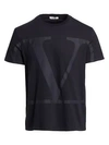 Valentino Vlogo Printed Cotton Jersey T-shirt In Black