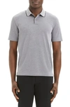 Theory Curren Slim Fit Tipped Pique Polo In Black/ White