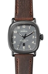 SHINOLA THE GUARDIAN LEATHER STRAP WATCH, 41.5MM X 43MM,S0120161937