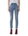 AGOLDE NICO HIGH-RISE SLIM JEANS WITH SHREDDED HEM,PROD223990198