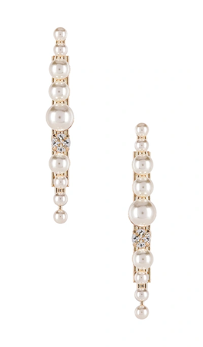 Anton Heunis Post Pearl Cluster Earring In Cream & Gold