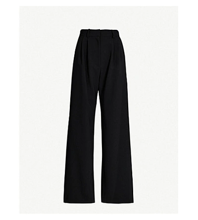 Awake Artemon High-rise Crepe Wide-leg Trousers In Black