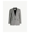 SANDRO Houndstooth wool and cotton-blend blazer