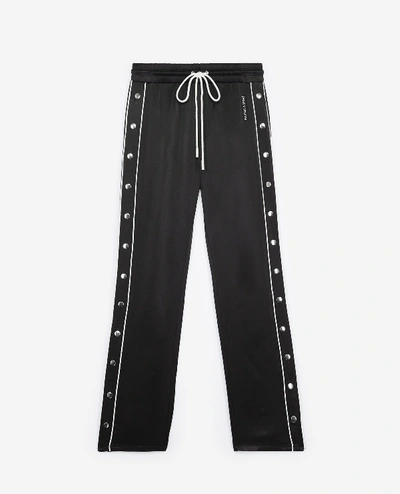 The Kooples Piped Side-snap Drawstring Track Trousers In Bla