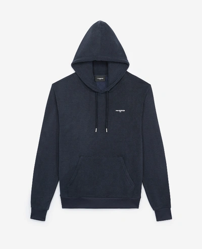 The Kooples Midnight Blue Sweatshirt With Hood And Logo In Navy