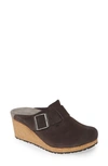 Birkenstock Fanny Buckle Clog In Anthracite Suede