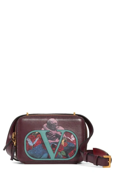 Valentino Garavani Vsling U Print Calfskin Crossbody Bag In Rubin/ Acqua