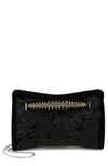 JIMMY CHOO FLORAL BEADED VELVET CLUTCH,J000121630