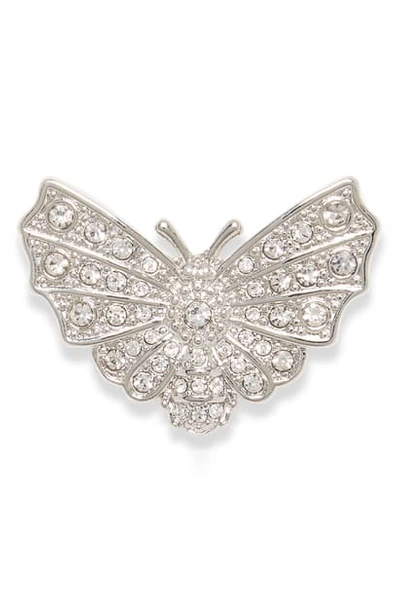 Vince Camuto Pave Butterfly Pin In Silver