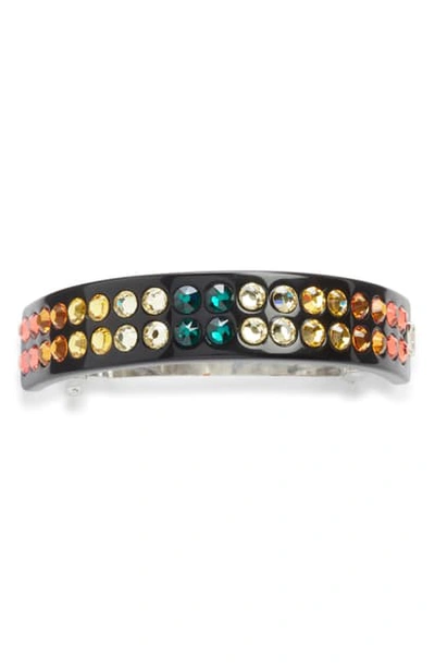 Alexandre De Paris Rainbow Crystal Barrette In Black