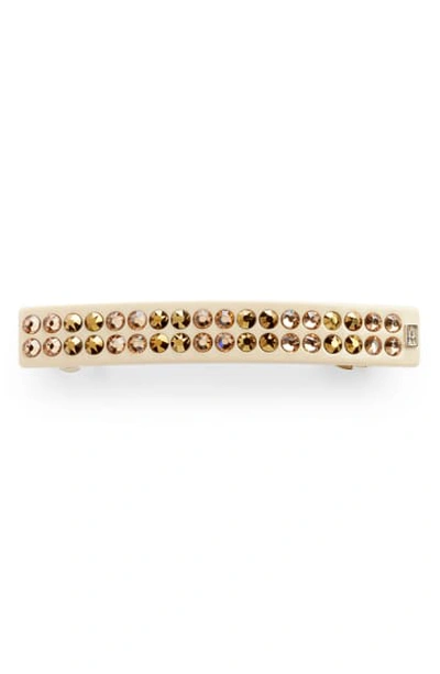 Alexandre De Paris Swarvoski Crystal Embellished Barrette In Beige