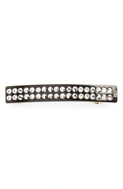 Alexandre De Paris Swarvoski Crystal Embellished Barrette In Black