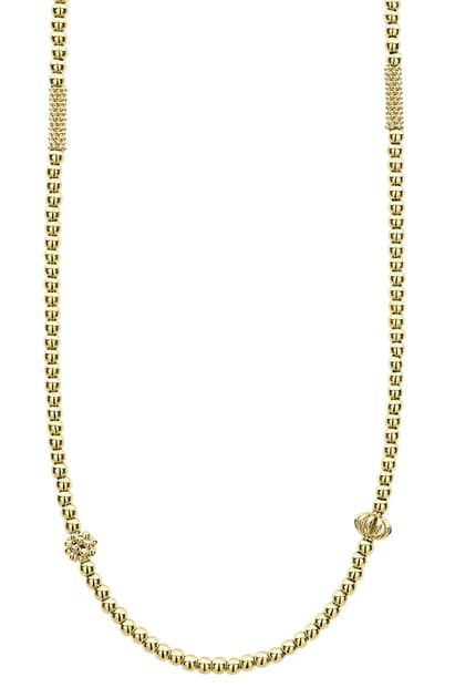 Lagos 18k Gold Caviar Bead Station Chain Necklace | ModeSens