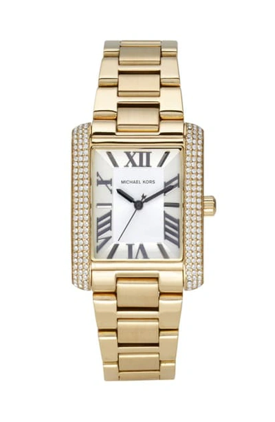 Michael Kors 'emery' Crystal Accent Bracelet Watch, 31mm X 40mm In Gold