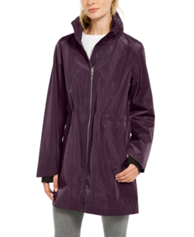 Calvin Klein Performance Water-repellent High-hem Jacket In Blackberry